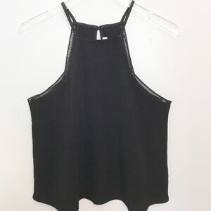 J.O.A. Black Tank Keyhole Back Cutaway Sleeves S